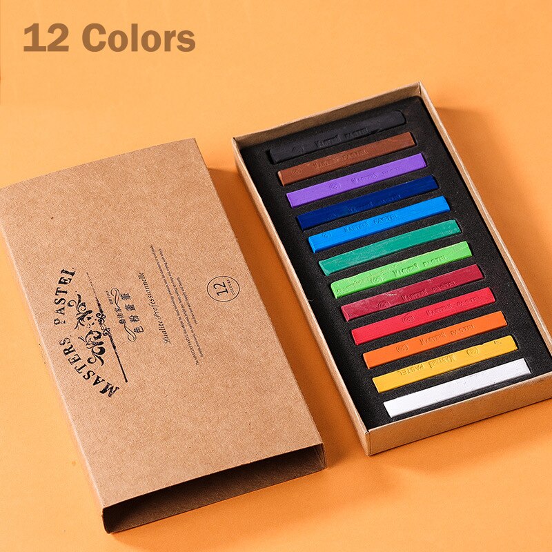 Marie&#39;s Painting Crayons Soft Pastel Set Square Pastels Chalks Square Artist Pastel Set Box of 12/24/36/48 Assorted Colors: 12 Colors