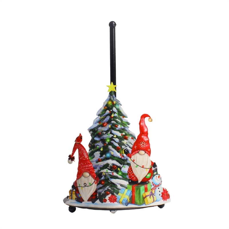 Countertop Paper Towel Holder Kitchen Roll Paper Stand Flowers Christmas Iron Napkin Stand Vertical Tissue Holder