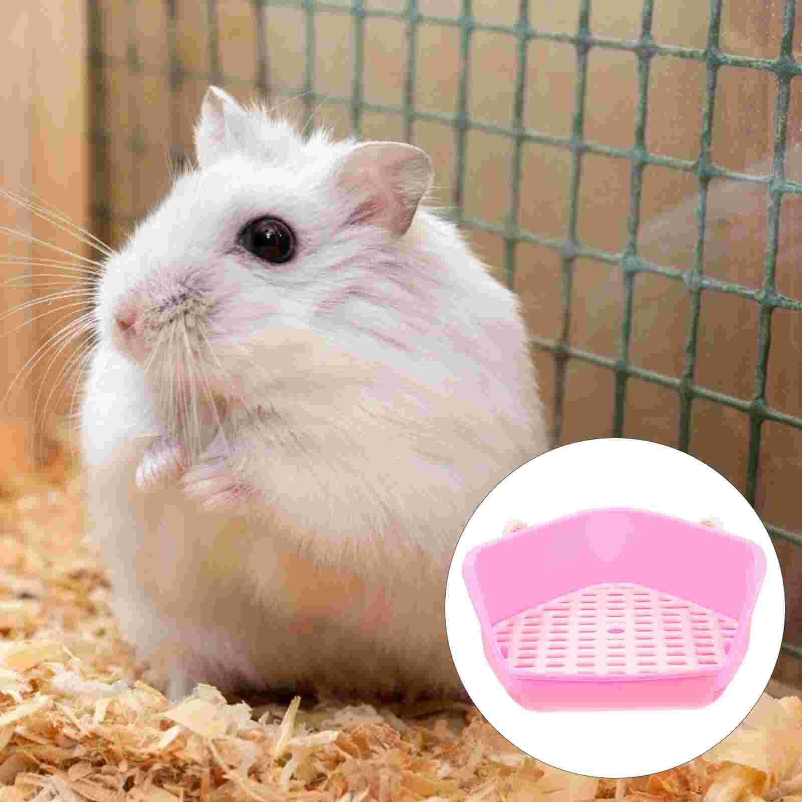 Rabbit Trainer Potty Corner Pet Chinchilla Hedgehog Litter Box Toilet Pan Tray: Pink