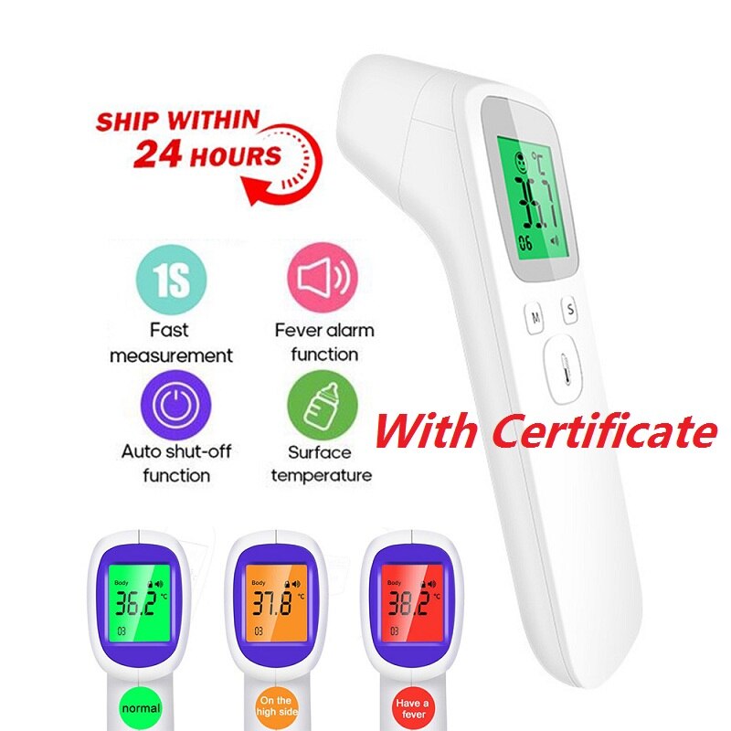 Led infrarød termometer pande baby berøringsfri termometer kropstemperatur feber digital måleenhed værktøj termometro: Hvid c