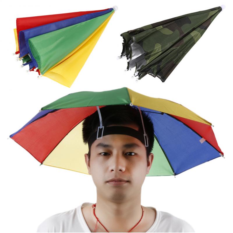 55Cm Paraplu Hoed Outdoor Camping Vissen Paraplu Hoed Parasol Parasol Opvouwbare Steel Bone Camouflage Vissen Hoofd Paraplu