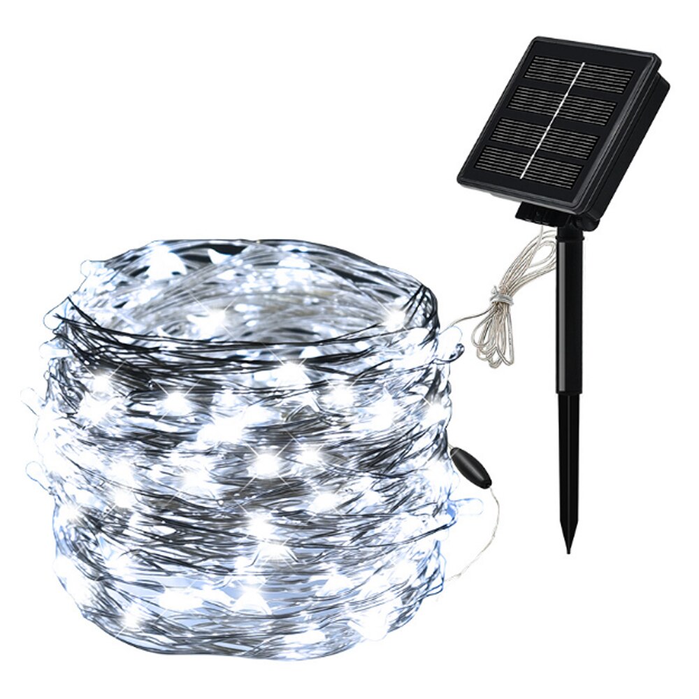 Solcellelampe kobber lampe lampesnor 100/200 led fødselsdag julepynt udendørs gårdhave farve lampe festivalhave