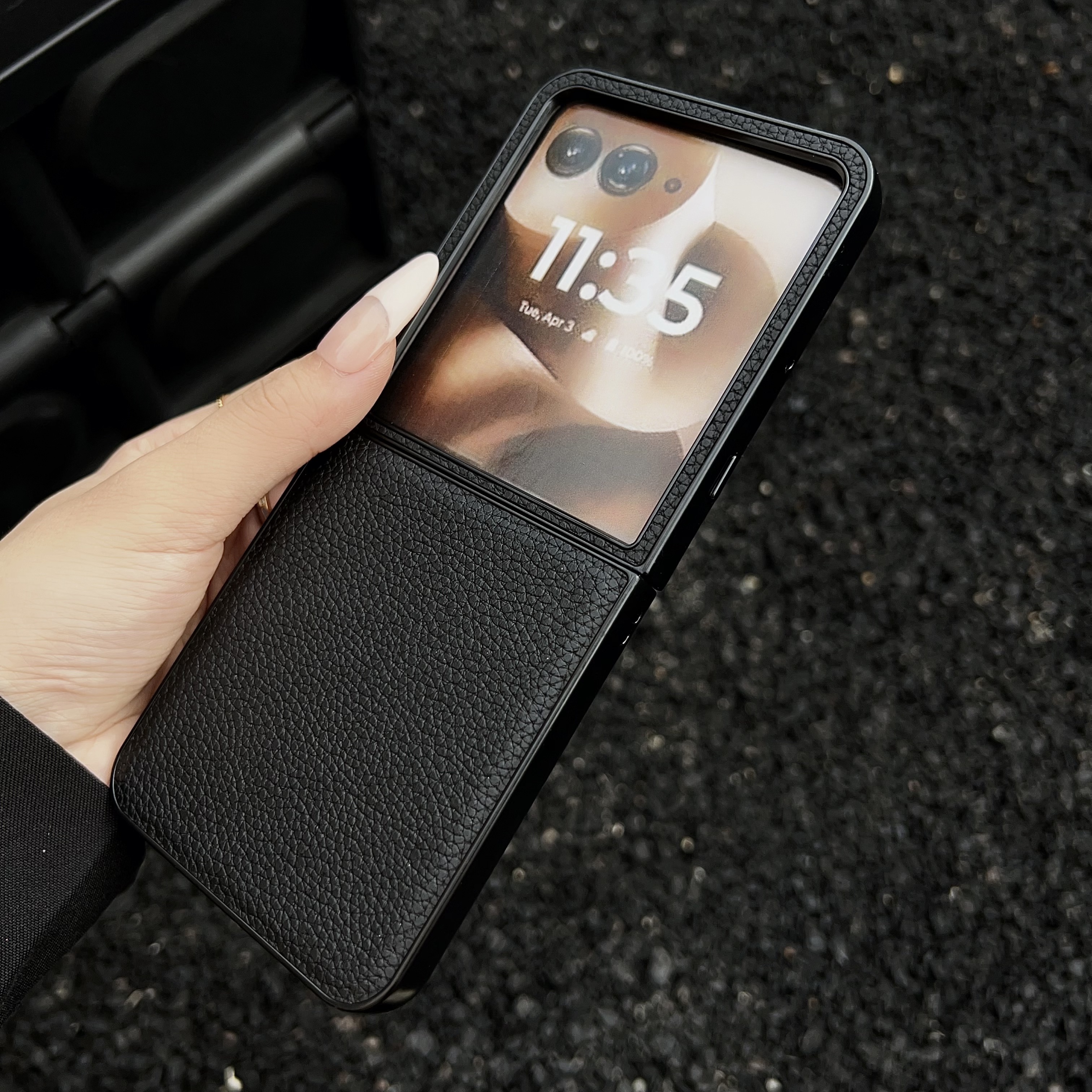 Premium PU Leather Case Hard Plastic Cover For Motorola Razr 50 60 Ultra Razr50 Plus: black / Motorola razr+ 2024