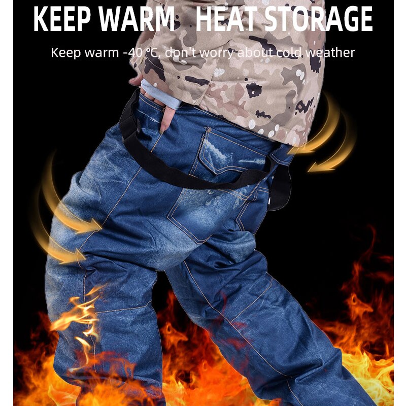 Professione invernale pantaloni da Snowboard in Denim pantaloni da sci da uomo all&#39;aperto pantaloni da neve impermeabili antivento vestiti da sci caldi traspiranti