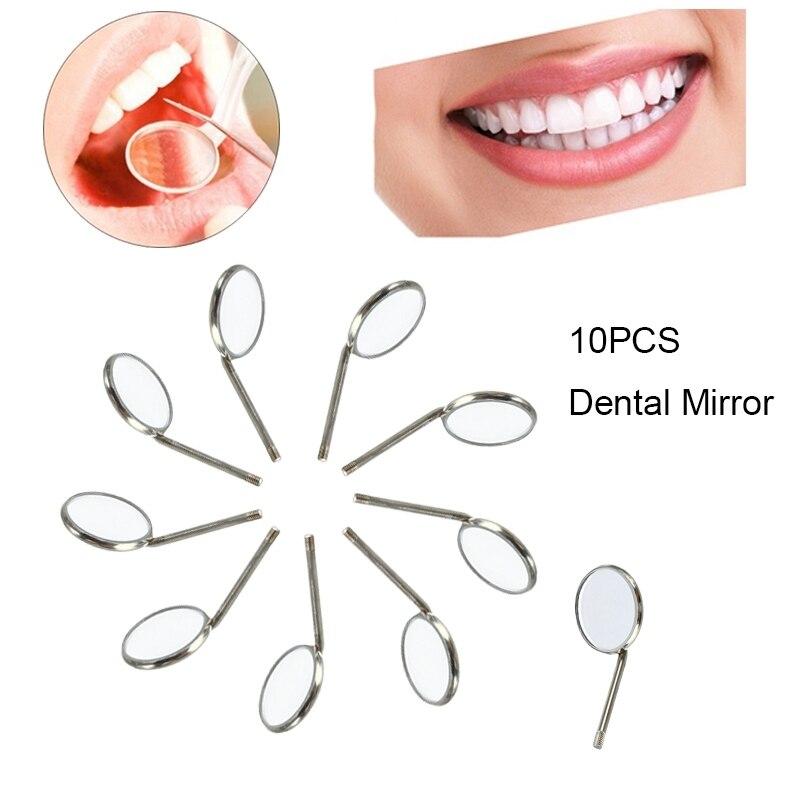 10Pcs Mond Spiegel Tanden Reflector Tandarts Apparatuur Oral Care Rvs Set Tandheelkundige Spiegel Kit Tools Whitening