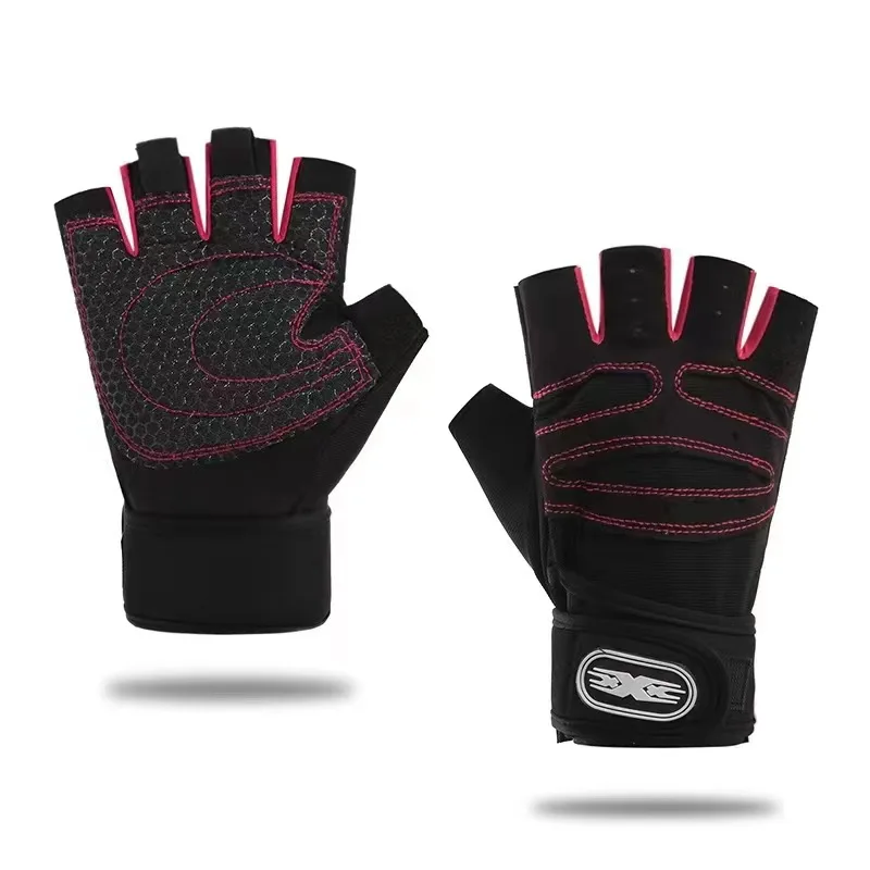 Guantes de gimnasio para hombres y mujeres, guantes de pulsera para levantamiento de pesas, entrenamiento de culturismo, ejercicio deportivo, guantes de ciclismo a prueba de golpes: Gris oscuro / XL