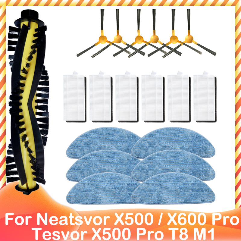 For Neatsvor X520 X500 Tesvor X500 Pro T8 M1 Ikhos Create NetBot S15 S14 Hepa Filter Mop Cloth Main Side Brush: Blue
