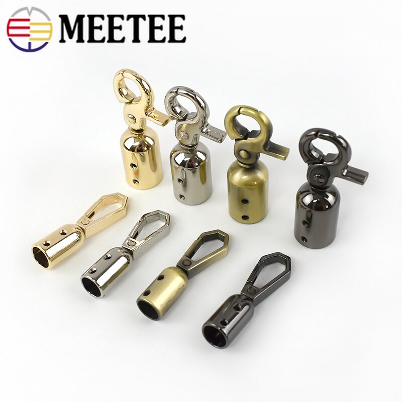 4Pcs Meetee Metalen Kwastje Cap Clip Sluiting Zak Gespen Bag Strap Cord Stopper Riem Haak Handtas Hanger Diy Hardware accessoires