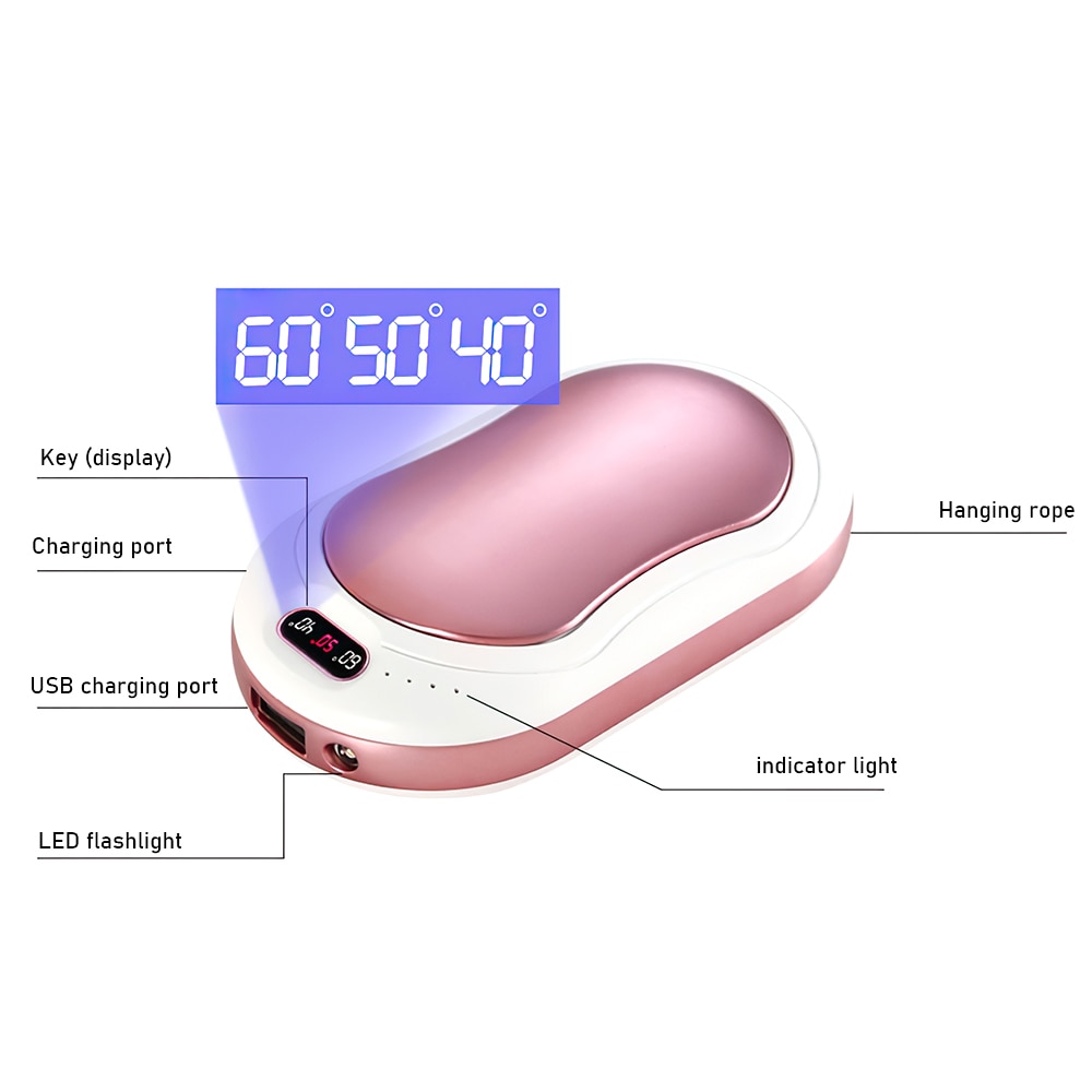 DIOZO-calentador de manos eléctrico Mini 2 en 1, calentador de manos portátil, recargable por USB, almohadilla de calefacción