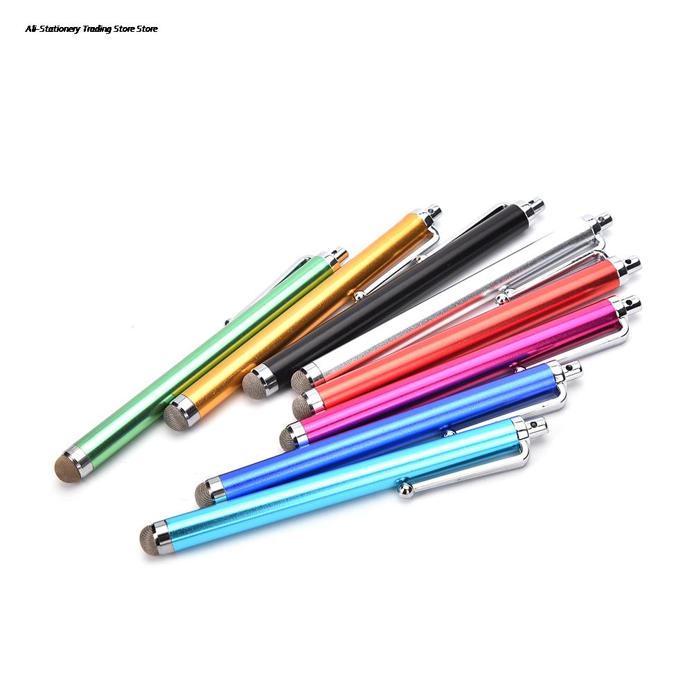 Lápiz óptico de fibra de Metal para pantalla táctil, microfibra para iPhone, Samsung, teléfono inteligente, tableta, pc, Color aleatorio, 1 ud.