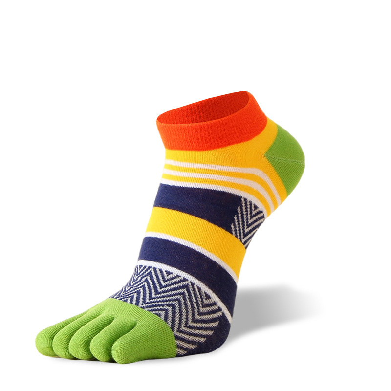 5 pares de calcetines con los dedos de los pies algodón brillante de malla de Color vibrante muy buen elástico lindo tobillo calcetines de cinco dedos de