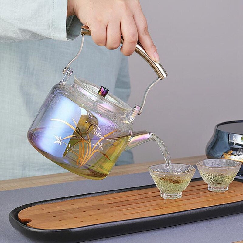 Lead-Free Thick Glass Teapot With Removable Infuser - 33oz Borosilicate Tea Brewer For Blooming & Loose Leaf