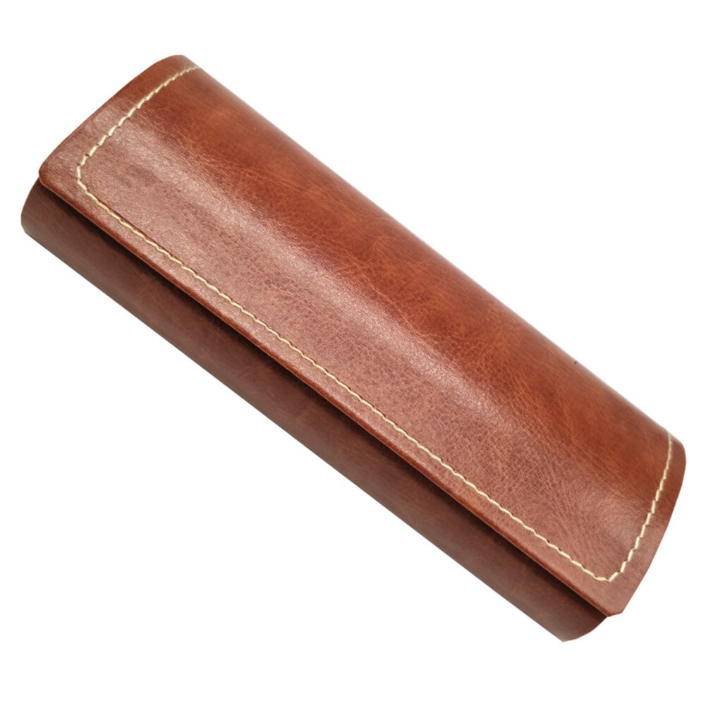 Leather Glasses Case For men Waterproof Hard Frame Eyeglass Case Women Reading Glasses Box Multicolor Spectacle Cases: Brown