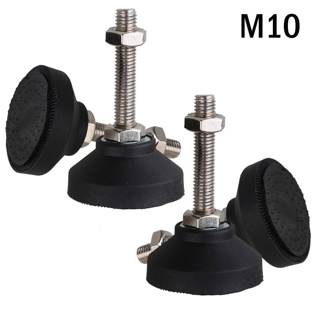 M10 Black Adjustable Furniture Legs Table Sofa Carbinet Bed Feet Universal Joint Glide Pads