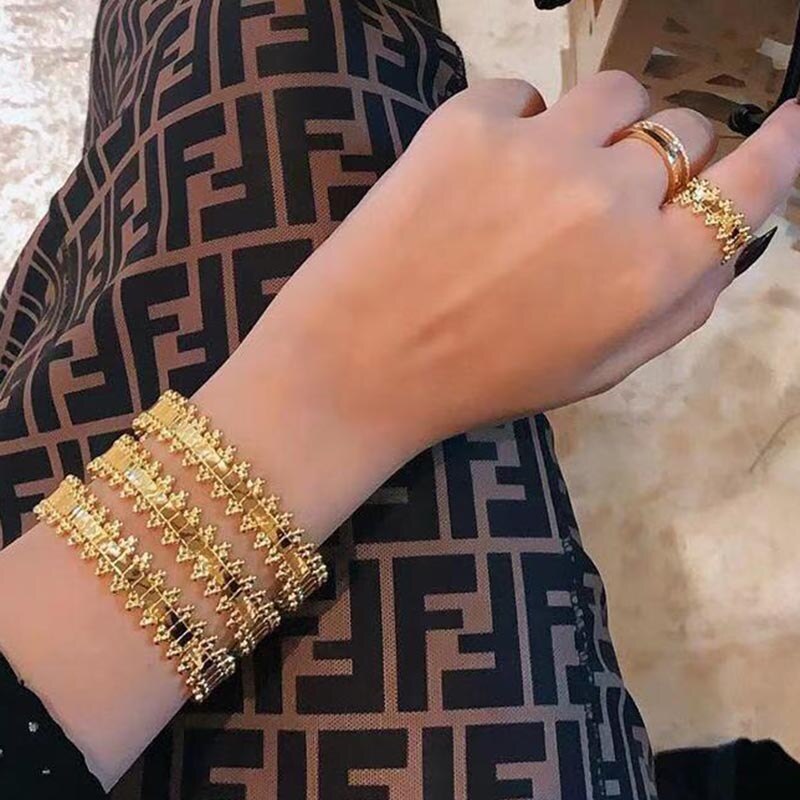 Luxe Unieke Dubai Armband Ring Set Sieraden Sets Voor Vrouwen Wedding Kubieke Zirkoon Crystal CZ Dubai Bruids Sieraden Set