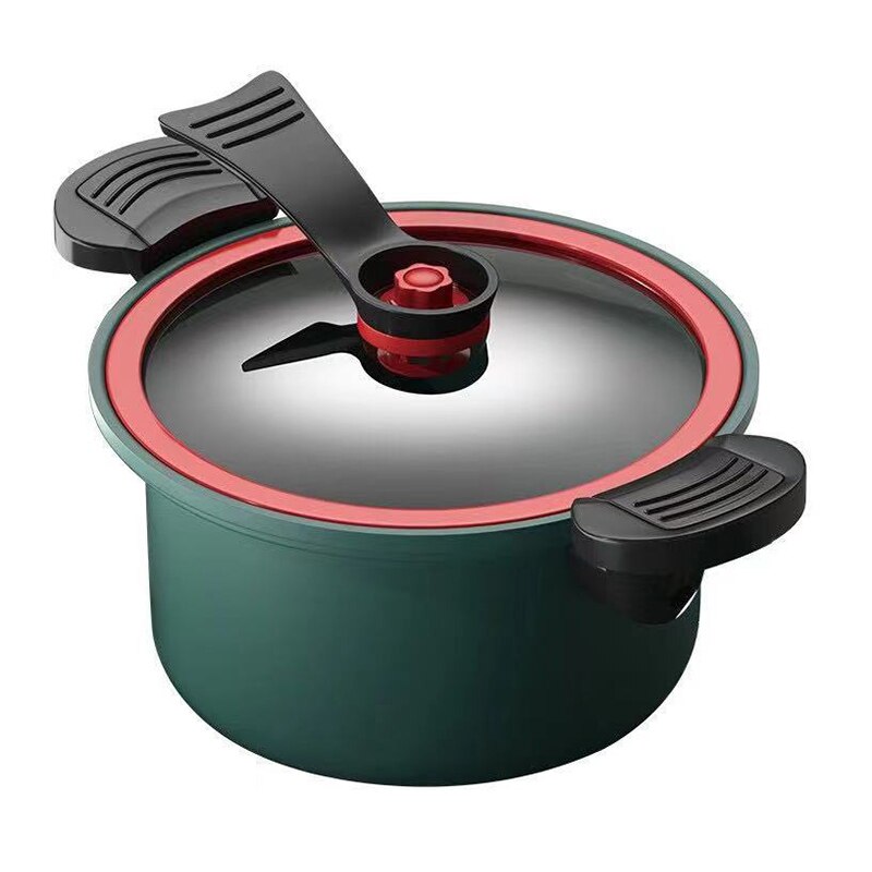 Pressure Cooker 3.5L Soup Meat Pot Rice Cooker Gas Stove Micro Pressure Cooker Stew Pot Non-Stick Cooking Pots Kitchenware: green 1
