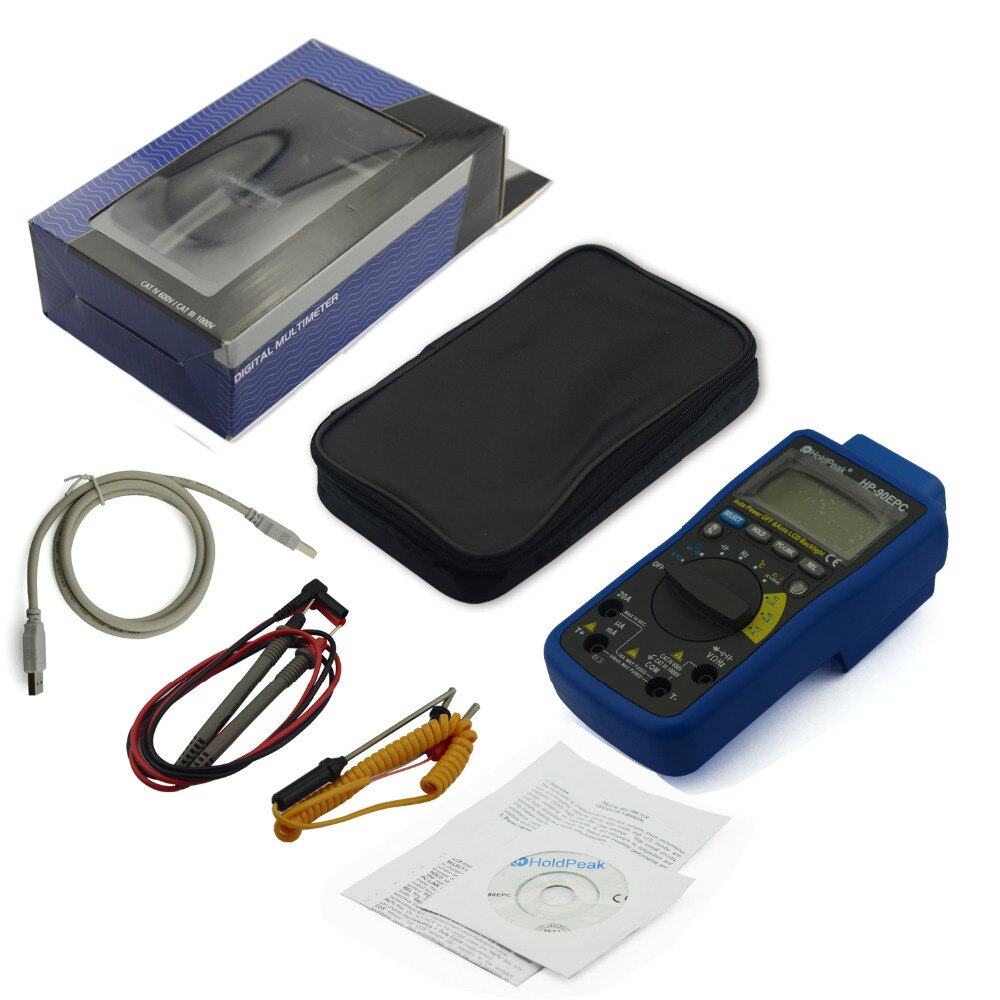 HoldPeak HP-90EPC Digital Multimeter USB Multimeter Digital Temperature Instruments Capacitance Meter Data USB Hold Multimeters