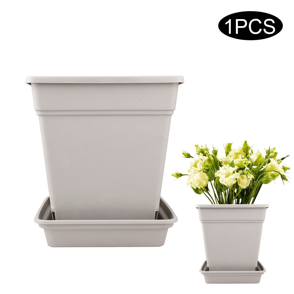 Plastic Planters Indoor Plant Pots Flower Pots With Drainage Trays For House Plants Succulents Flowers: white