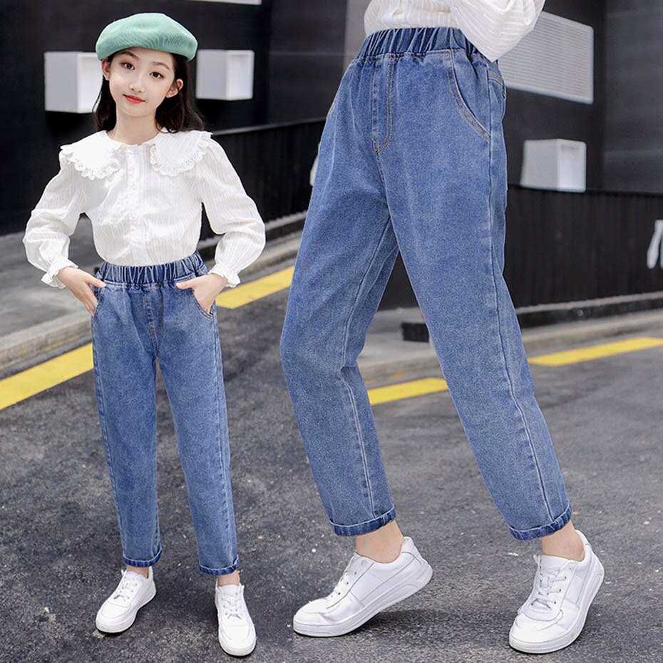Filles jean couleur unie fille jean automne hiver enfants jean pour filles Style décontracté vêtements pour enfants 6 8 10 12 14
