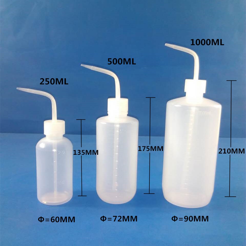 2PCS Plastic Washing bottles 250ml/500ml/1000ml Wash Clean Squeeze Bottles Tatto Water Dispenser Diffuser For Watering Tools