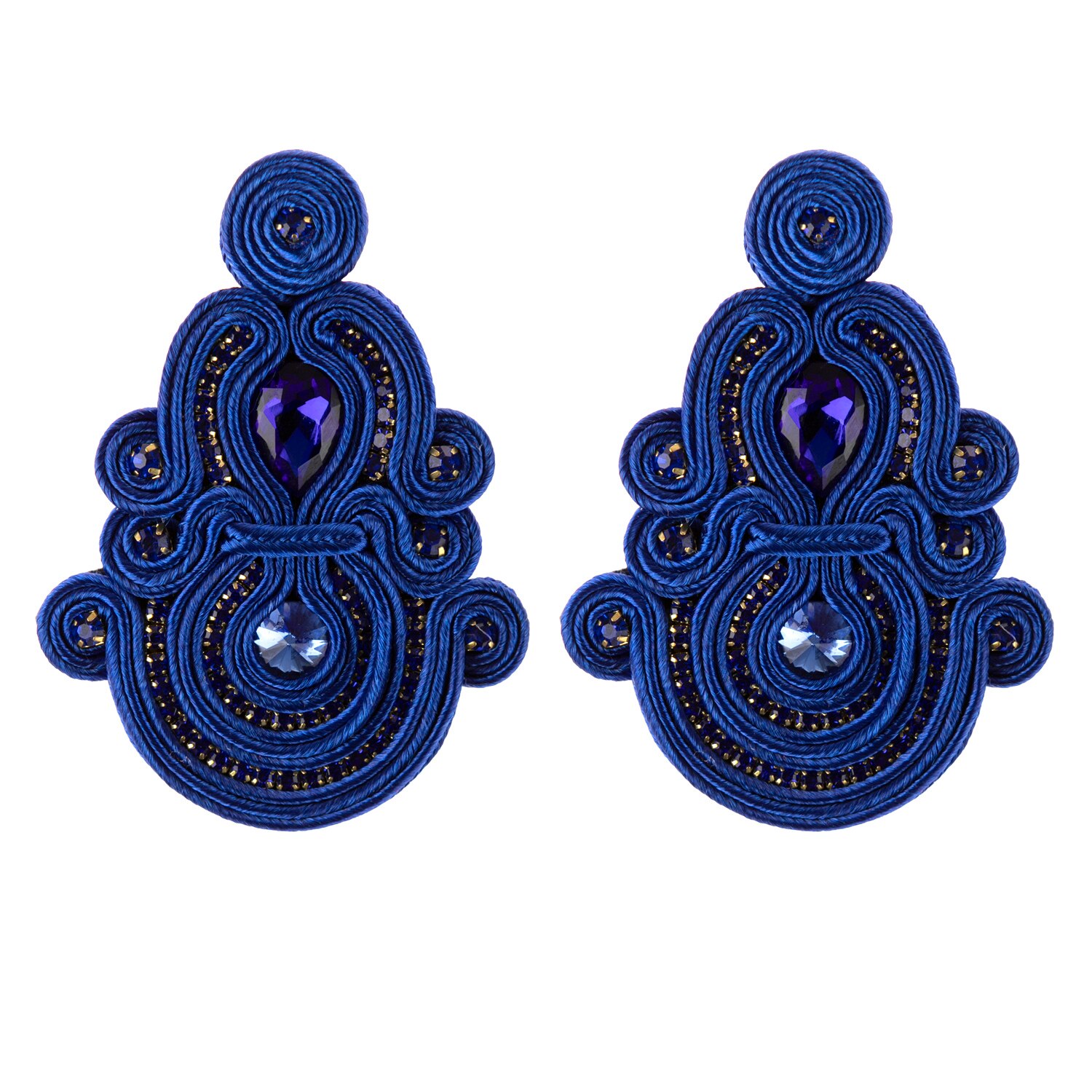 KpacoTa – longues boucles d&#39;oreilles ethniques boho, bijoux colorés à la , pendentif fait à la main, pour femmes: blue