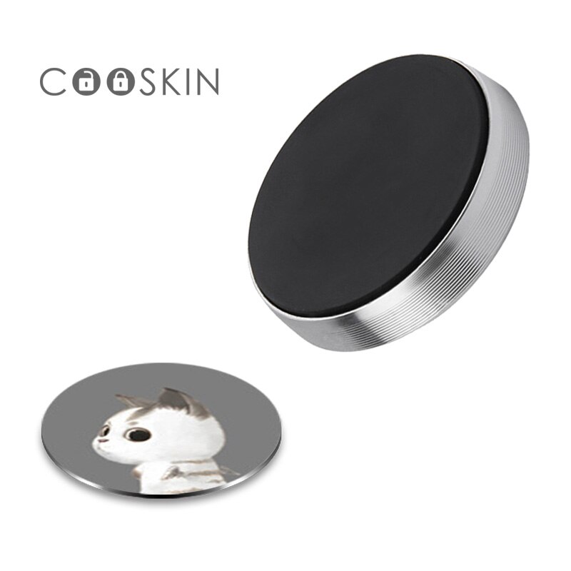 Magnetisk klibbig hållare fäste bil universal smartphone kylskåp magnet badrum vägg skrivbord klistermärke för iphone för samsung xiaomi: Silver-