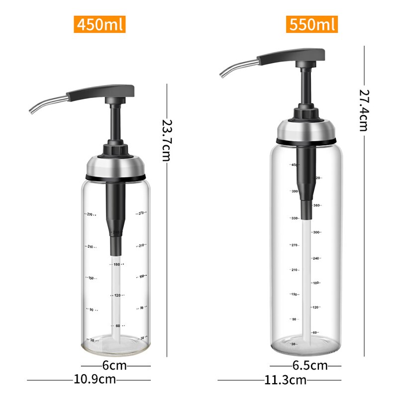 Oil Bottle Squeeze Sauce Bottle Kitchen Seasoning Dispenser Lead-free Glass Sealed Storage Bottles For Oyster Sauce Ketchup