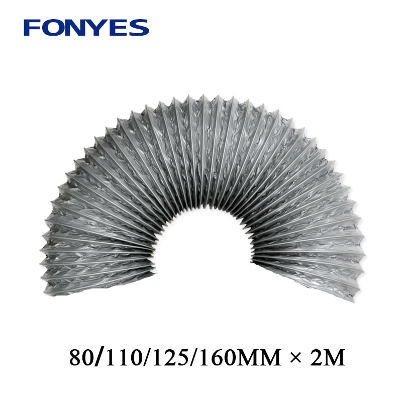 2 Meters Exhaust Pipe Aluminium Flexible Fan Ducting Ventilation Duct Vent Hose for Domestic Ventilation 3"-6"