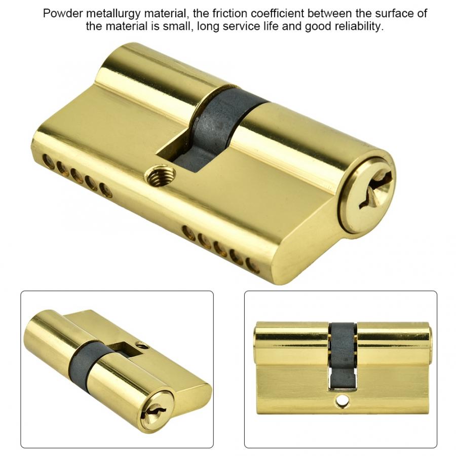 60mm Copper Dual Open Lock Cylinder Anti-theft Door Lock Cylinder with Keys Copper Lock Cylinder