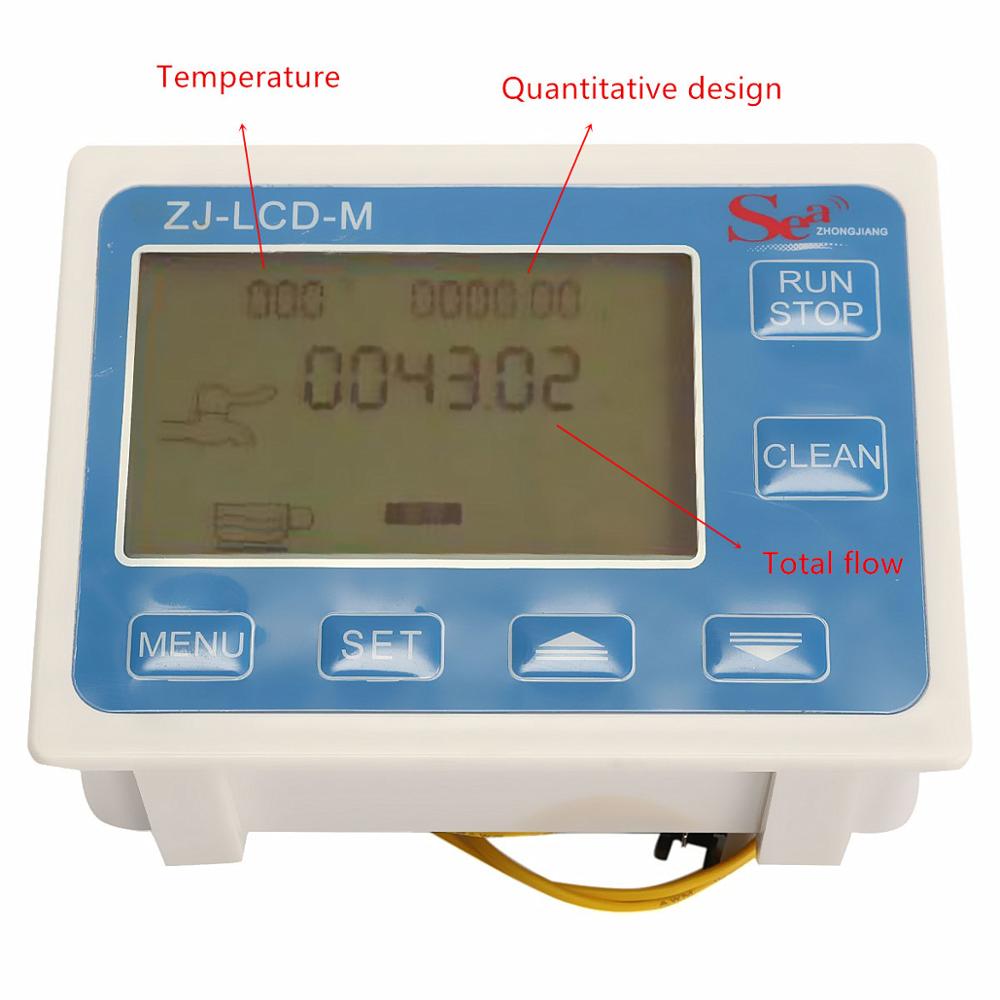zj-lcd-m lcd digital display water flow sensor meter quantitative flowmeter seazhongjiang