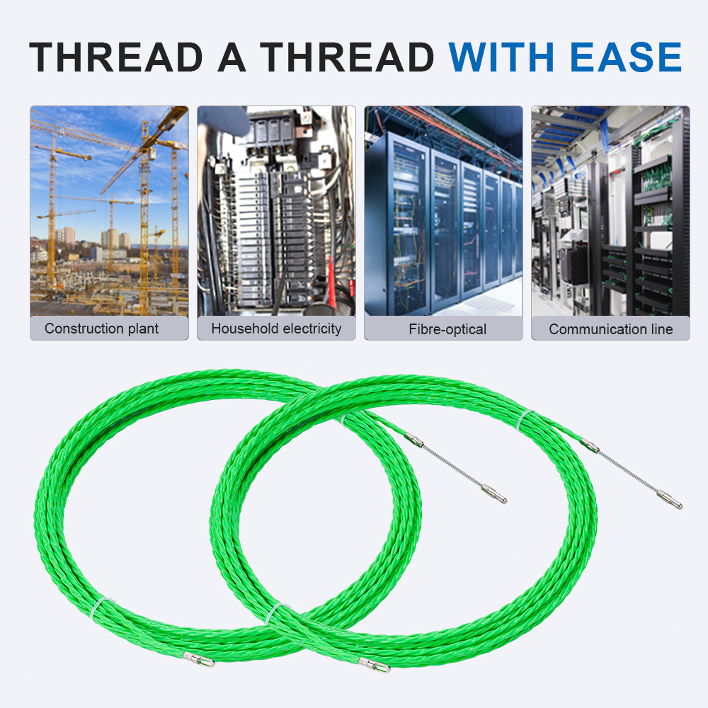 Extractor de Cable de 4mm, 5/10/15/20/25/30/40/50M, conducto de fibra de vidrio, cinta de pescar, Cable eléctrico, guía, dispositivo, herramienta de ayuda