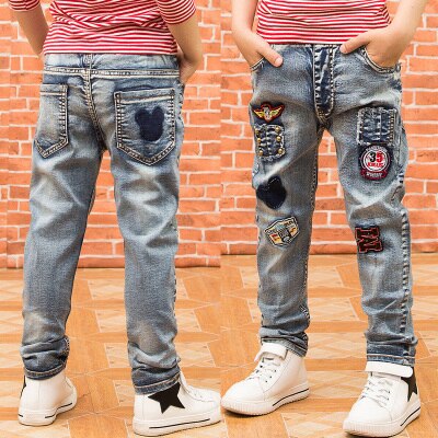 Børnetøj drenge jeans efterår børnebukser store drenge bukser stretch jeans: 11