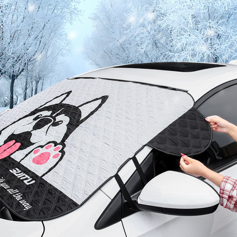 Auto Zonnebrandcrème Warmte-Isolerende Zonnescherm Gordijn Auto Zonnescherm Voorruit Cover Van Autoruit Vorst-Proof Doek Sneeuw cover