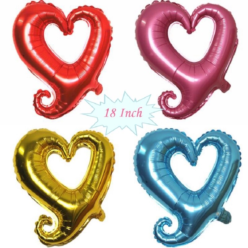 5pcs 18inch Heart Shape Foil Balloons Wedding Happy Birthday Party Year Ballon Event Decoration Celebration Souvenirs Favors