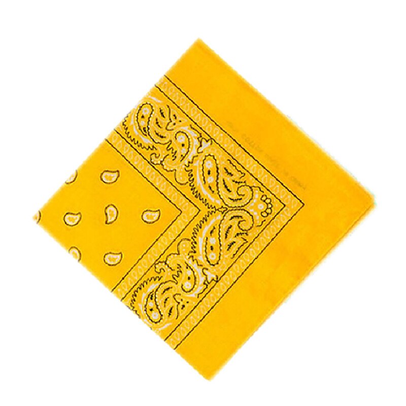 Hiphop katoenen bandana vierkante sjaal 55cm*55cm zwarte rode paisley hoofdband bedrukt voor dames/heren/jongens/meisjes kledingaccessoires: Oranje