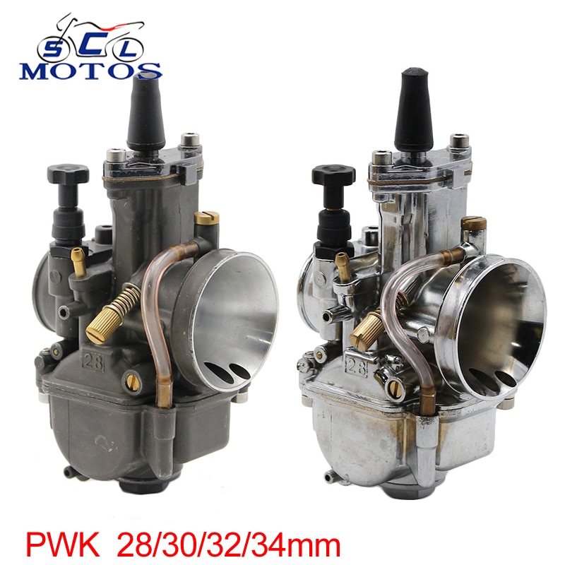 Sclmotos - 21 24 26 28 30 32 34 Mm Motorfiets Scooter Motocross Pwk Carburateur Carb Met Power Jet Fit 2T/4T Motor Power Ras