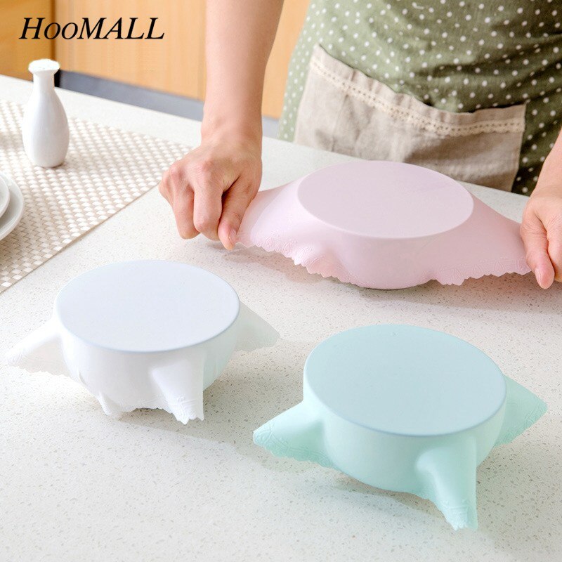 Food Grade Silicone Wrap Food Fresh Keeping Saran Lid High Stretch Seal Vacuum Container Cover Storage Lids Kitchen Tool #1#1
