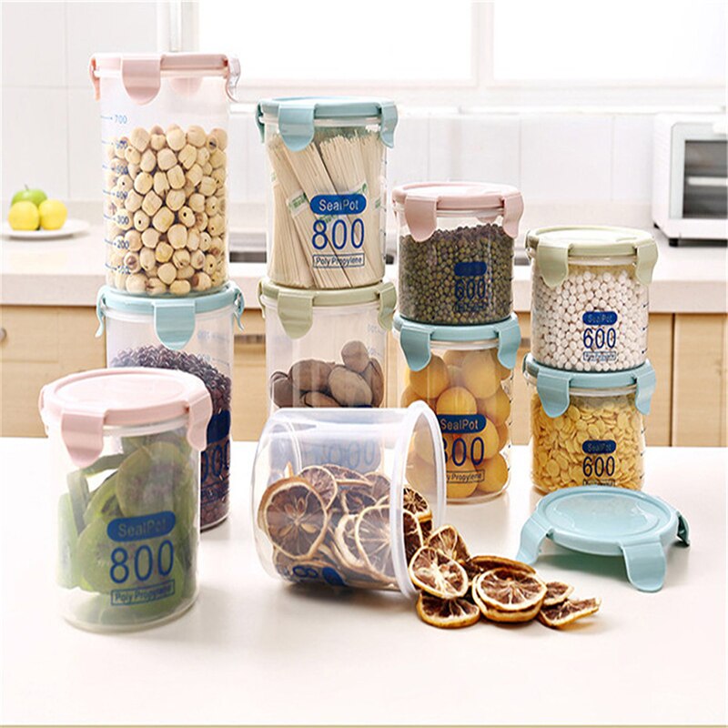 Kitchen Plastic Sealed Jar Storage Box Transparent Food Can Keep Fresh Fresh Transparent Container Can