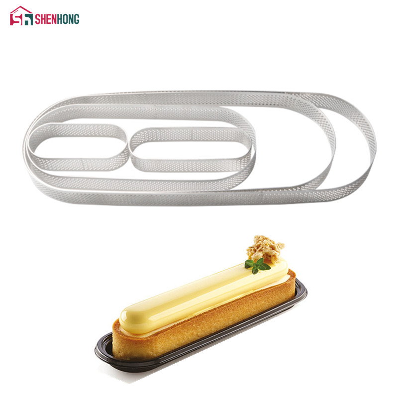 SHENHONG Oval Tartlet Molds French Dessert Mousse Fruit Pie Tart Ring Quiche Cake Mold au Citron Tarte Tatin Cheese Pan