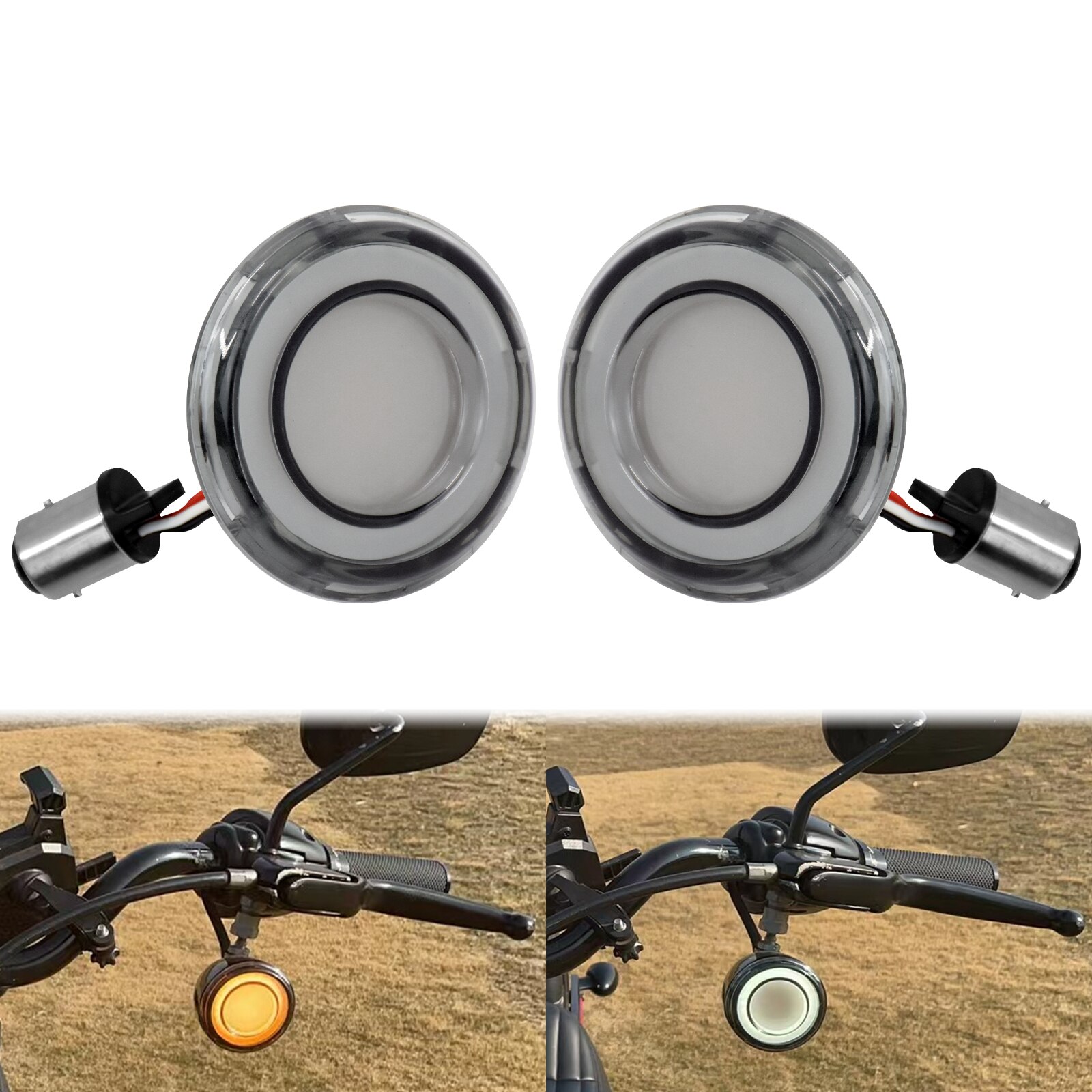 Clignotant avant 2x moto Style Bullet LED 1157, pour Harley Softail Touring Road King Sportster XL 883 1200 Dyna: Turn Signal Light A