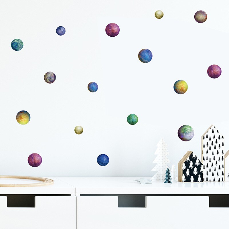 Stickers muraux de planète arc-en-ciel et nuage, stickers créatifs, pour chambre d'enfant et maternelle, pour chambre de bébé ou de fille, DIY bricolage