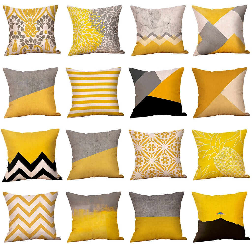 Mosterd Kussensloop Geel Geometrische Fall Autumnpillow Covers Decoratieve Offioce Thuis Woonkamer Sierkussen