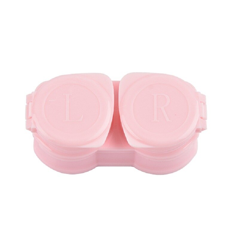 Gekleurde Eye Contact Lens Doos Voor Reizen Set Contact Lens Siliconen Pincet Lens Oplossing Opslag Houder Containers Doos: Pink