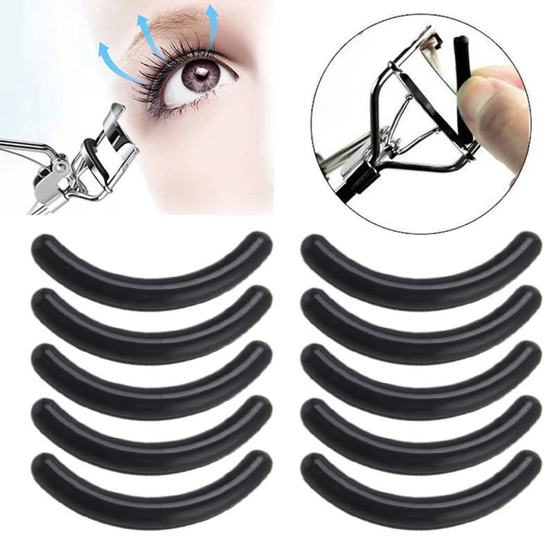 ﻿ Weibliche Wimpernzange Ersatz Pads Gummi Wimpern Klemme Hohe Elastische Clip Pads Schwarz Antibakterielle Eisstockschießen Matten ﻿ ﻿