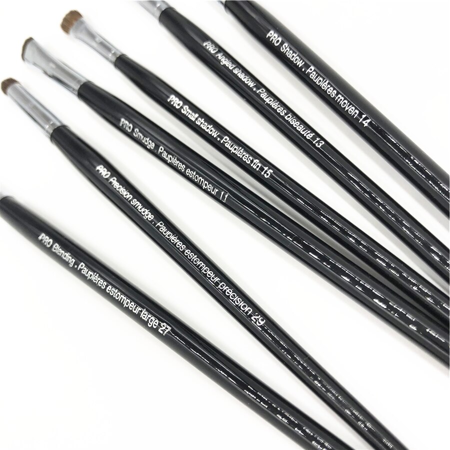 Pincel para difuminar sombras de ojos, brocha pequeña y grande de pelo de cabra, pincel de maquillaje de precisión puntiaguda