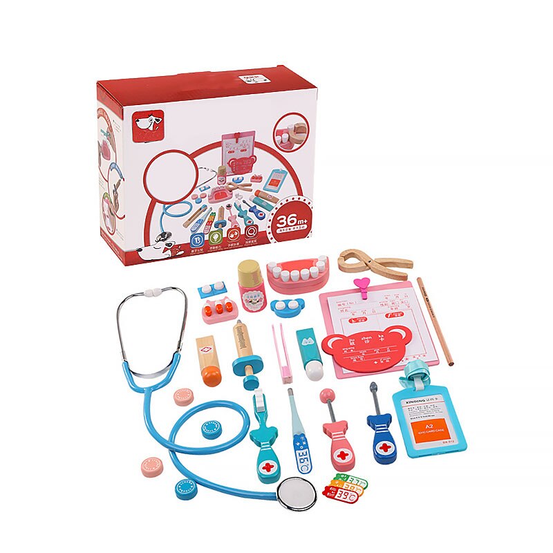 Juguete médico de madera para niños, juego de simulación de inyección, juego educativo: Default Title