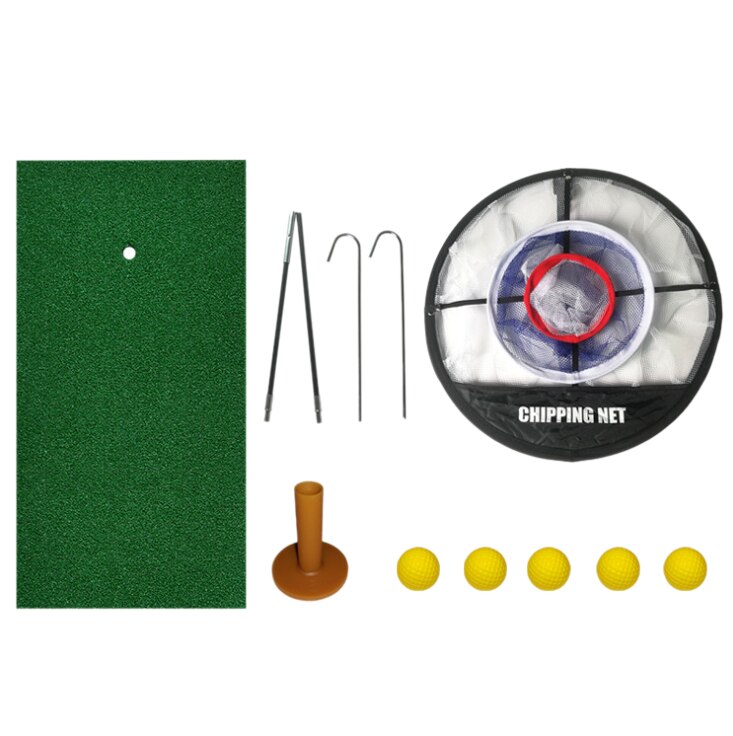 Golf inomhus utomhus chipping nät pitching burar mattor träna lätt nät golf träning golf hjälpmedel med en pad och boll