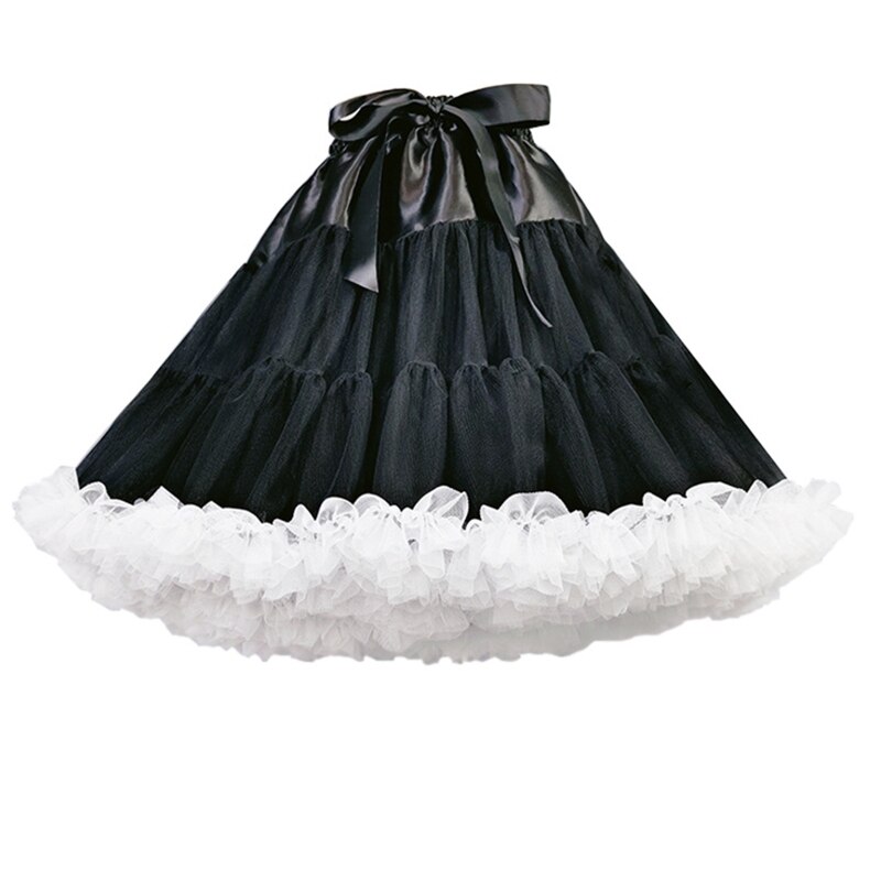 Falda de tutú de Lolita para mujer, prenda de tul en capas, con lazo grande, para baile y Ballet: 6EE105465