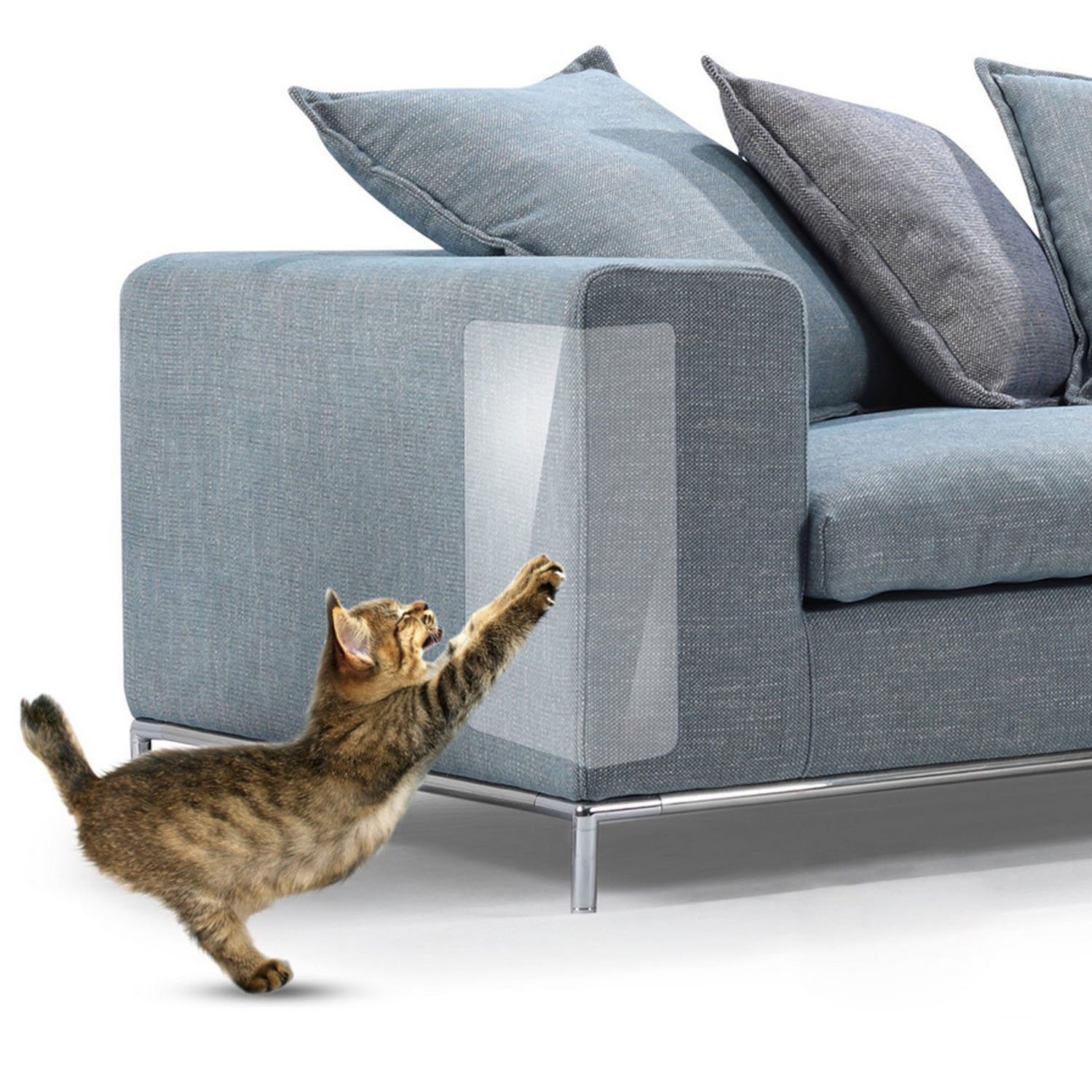 4 stuks Clear Flexibele Kat Klauw Bewakers Zelfklevende Kat Scratch Meubelen Couch Sofa Protector Cover Sticker 39x14 cm