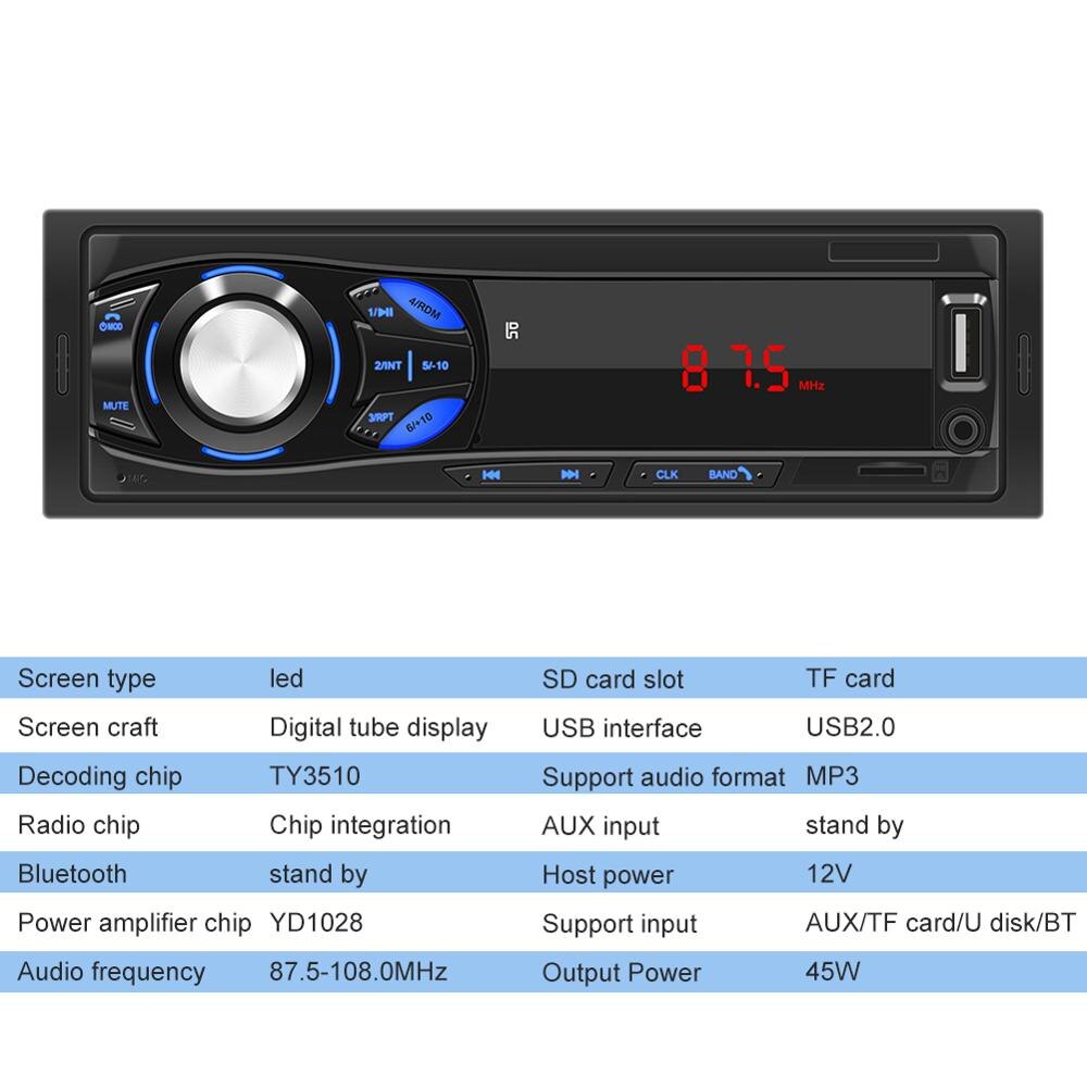 Car Radio Single 1 DIN Car Stereo MP3 Player Bluetooth AUX-in Radio Head Unit Digital Media Receiver Touch Screen Car MP3 Player
